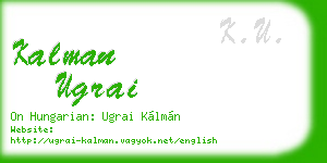 kalman ugrai business card